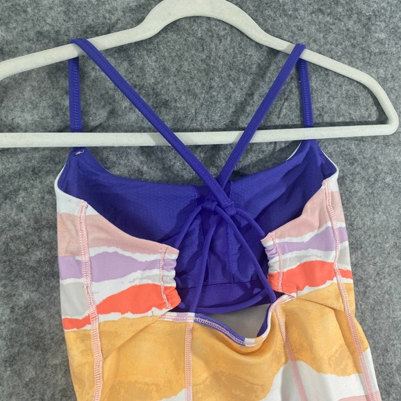 Lululemon Tank Top 4 Dancing Warrior Fitted Strappy Bleacher Stripe Athletic - Picture 5 of 14